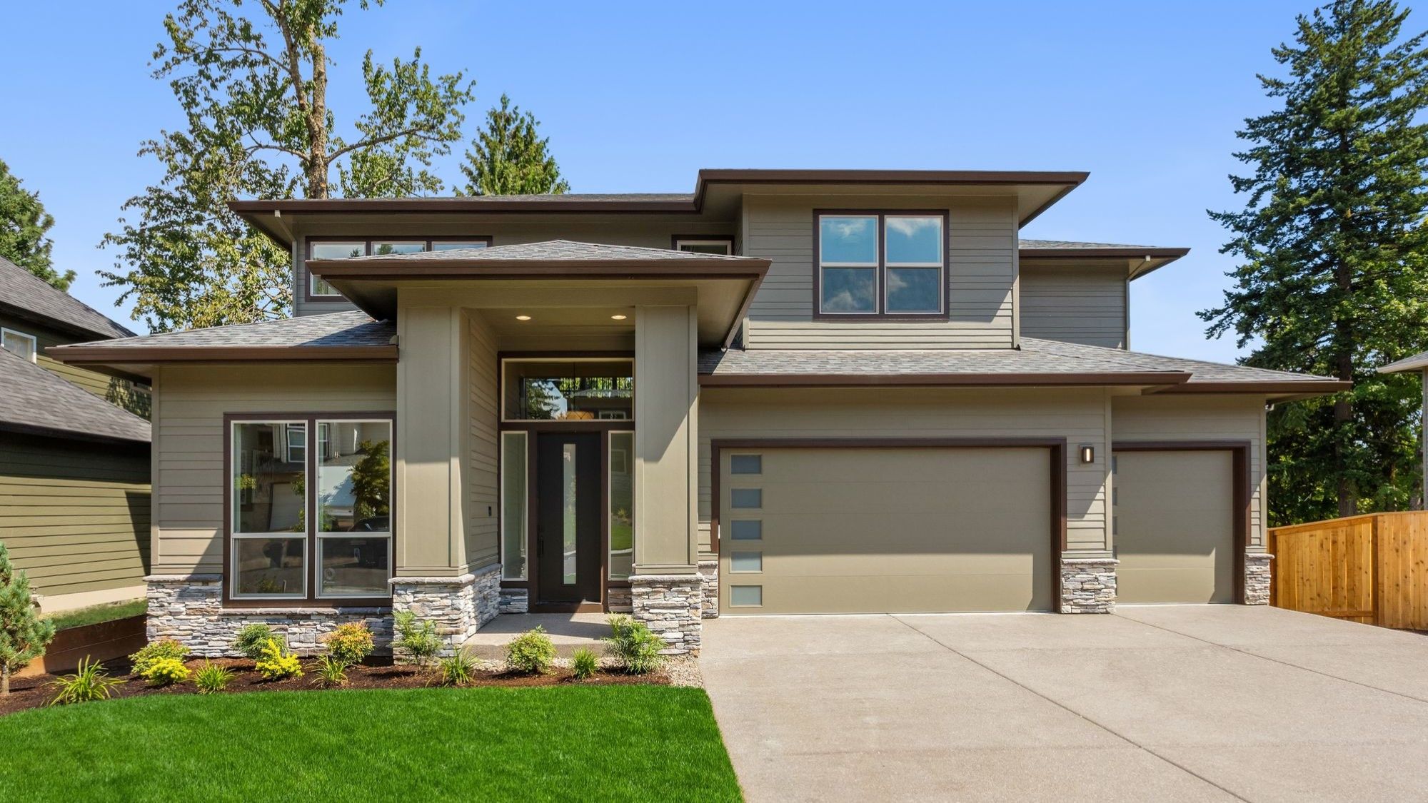 New home purchased with a mortgage.
